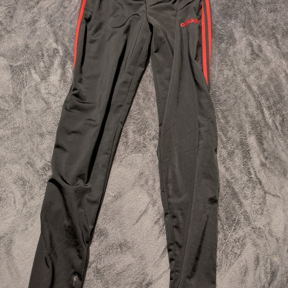 Adidas Black Pants with Red Accents